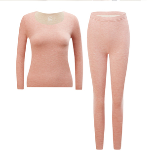 羊绒蚕丝德绒保暖内衣男款无痕本命年红秋衣秋裤套装女冬季棉毛衫