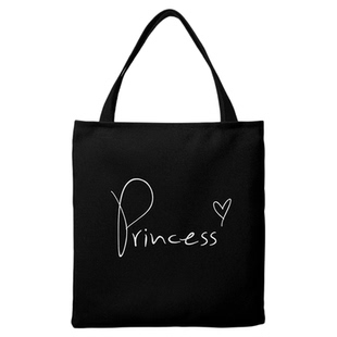 Princess拉链布包时尚印花手提袋单肩包购物袋自习包书包礼品袋