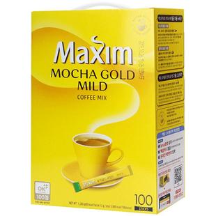 韩国进口Maxim麦馨咖啡速溶摩卡三合一咖啡粉100条装1200g2盒冲饮