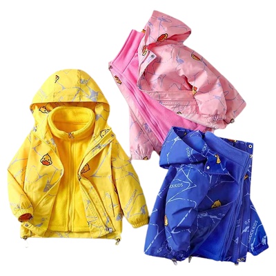 哈罗小黄鸭儿童冲锋衣外套春秋