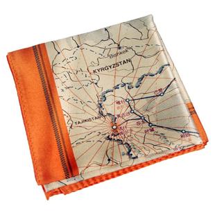 VIESCA手绘小丝巾古丝绸之路地图旅行收藏纪念品