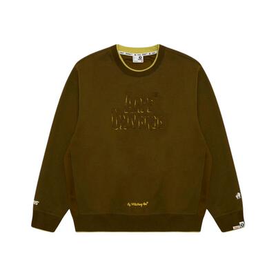 Aape撞色拼接字母图案圆领卫衣