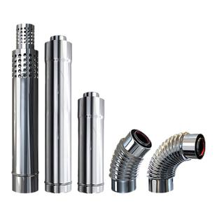 壁挂炉烟管不锈钢双层热水器90/60排气管排烟管弯头烟筒100/60/80