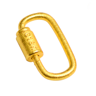 18K金古法爱心形螺丝扣连接扣头diy结尾扣珍珠手链项链吊坠扣