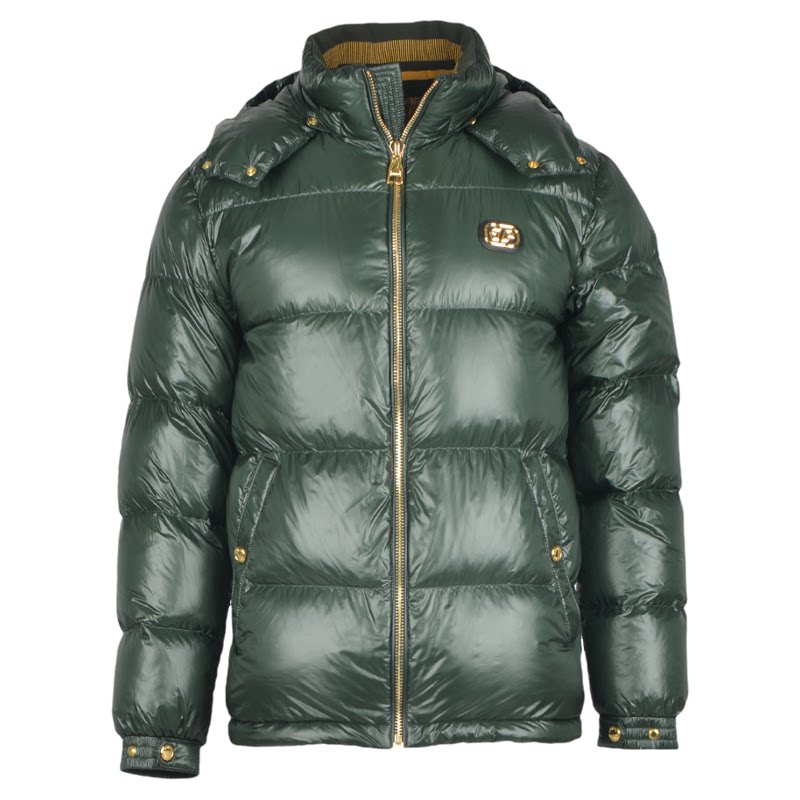 OUHTEU/欧度【鸭绒】带帽绿色保暖羽绒服潮流修身版3938