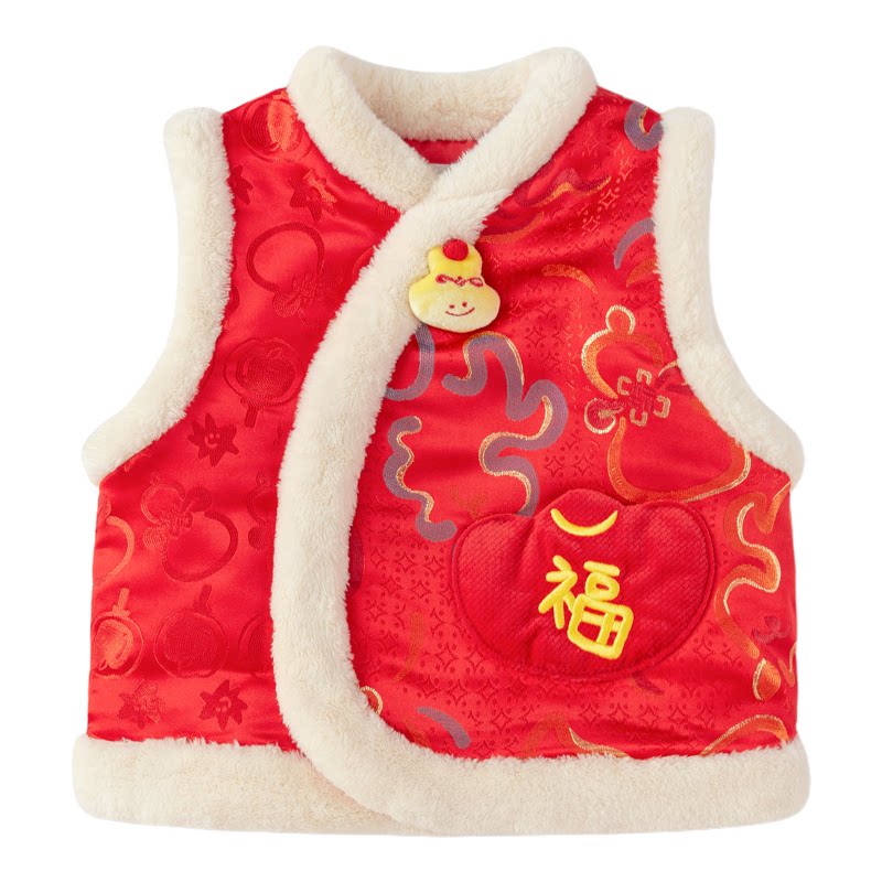巴拉巴拉宝宝马甲儿童新年拜年服