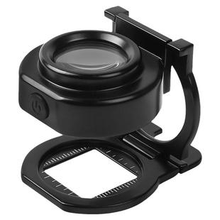 太阳火USB充电高清40倍照布镜折叠便携式放大镜带刻度尺高倍检查布料面料密度经纬向带UV紫光LED灯看鸽子文玩