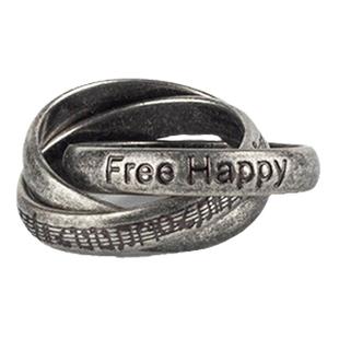 欧美复古钛钢戒指男三套圈个性戒指女信仰字母情侣对戒时尚潮配饰