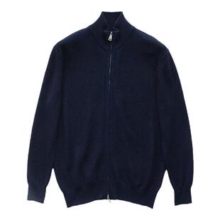 高雅气质！轻盈舒适！外贸男装秋冬百搭双开拉链羊毛针织衫外套潮