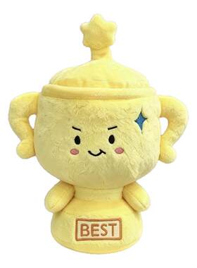 明星同款下拉横幅毛绒奖杯玩偶