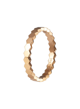 高版蜂巢戒指纯银镀18k玫瑰金蜂窝小众高级感叠戴男女情侣对戒CNC