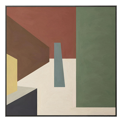 几何抽象风艺术书房背景墙装饰画