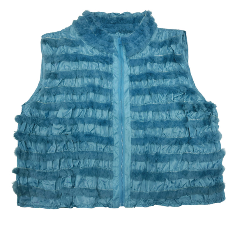 瑕疵特价｜小众叠穿兔毛宽松弹力褶皱蛋糕尼龙拉链马甲男女同款