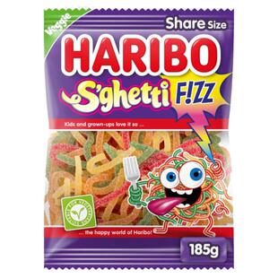 现荷兰Haribo哈瑞宝酸粉绳子糖果舌头彩虹糖樱桃酸粉糖果甜综合果