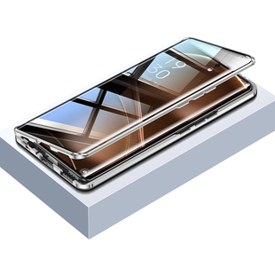 适用oppofindx6pro手机壳新款ultra防偷窥FindX7系列保护套透明玻璃双面超薄防摔OPPO天玑版男女镜头全包高级