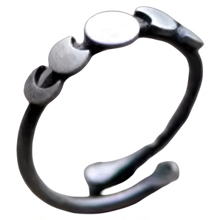 Stacking㊣美国代购 手作迷人艺术月相天际月全食变化925纯银戒指