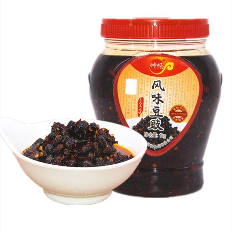 湖南特产农家风味豆豉1000g瓶装下饭菜自制辣椒酱豆豉酱下饭拌面