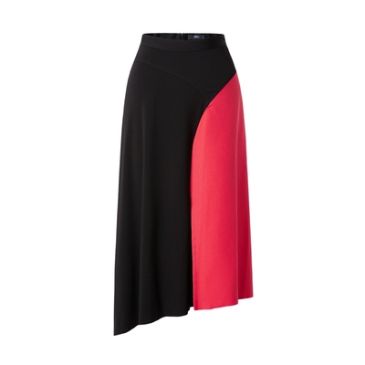 imm尹默醋酸黑红拼接腰裙