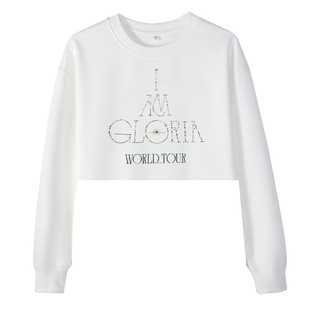 邓紫棋演唱会同款烫钻字母印花圆领卫衣女宽松休闲百搭长袖上衣潮