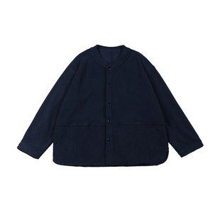 NOEARS摇粒绒日系复古小立领外套秋冬超轻内搭保暖防风宽松夹克潮