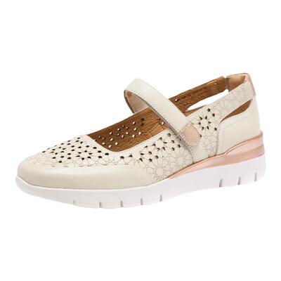 镂空真皮花卉魔术贴女士凉鞋夏季