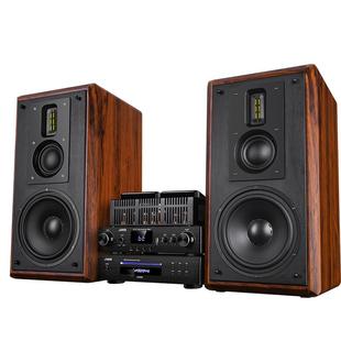 JUED君笛 S309三分频胆机组合音响8寸书架音箱hifi音响发烧级套装