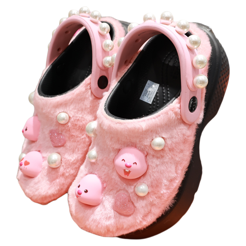 crocs卡骆驰洞洞鞋棉鞋
