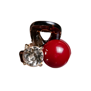 红色珍珠水钻小抓夹女高级感刘海夹发夹边夹侧边精致小巧碎发夹子