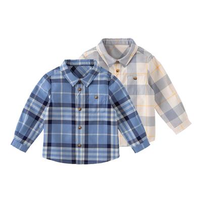 戴维贝拉童装男童长袖格子衬衫
