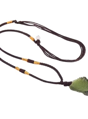 捷克陨石原石吊坠绿玻璃随形