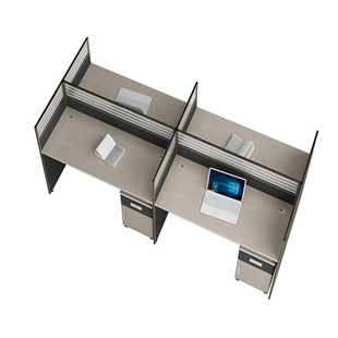 格诺瓦香槟白橡职员桌椅屏风简约隔断组合卡座现代办公桌电脑员工