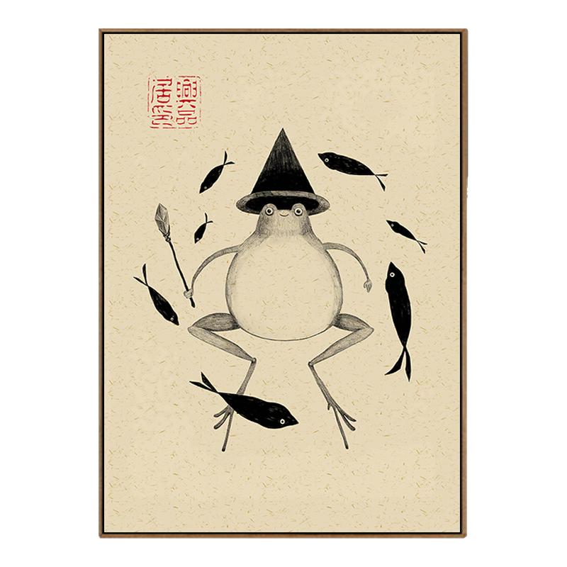 可爱蟾蜍日式抽象动物青蛙