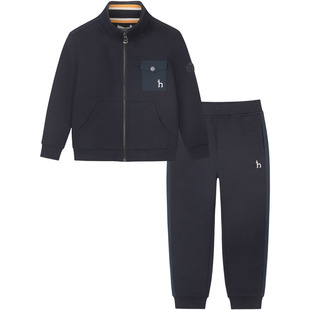 hazzys哈吉斯童装男童套装2025秋新中大童莱卡弹力长袖上衣两件套
