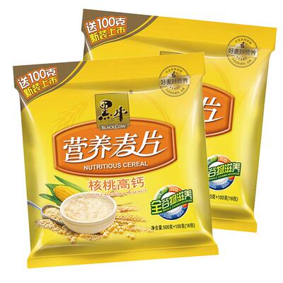 黑牛牛奶核桃高钙营养麦片600g