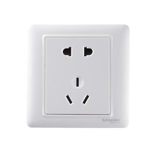 施耐德开关插座面板 睿意86型错位斜五孔多孔USB16A空调插座面板