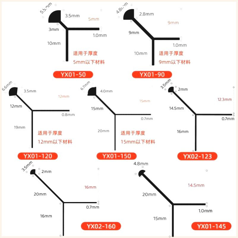 铝合金Y型阳角线收边条金属瓷砖地板墙板极窄收口条护角条装饰线