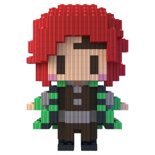 同人二创鬼灭之刃拼装积木人偶仔玩具小颗粒益智立体拼插动漫模型