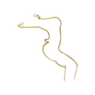 14K包金保色配件扁链耳线侧身链1.1mm耳饰耳链diy饰品材料 一对