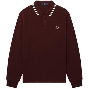FRED PERRY男装多色长袖polo衫2025秋季新款简约基础款纯色上衣