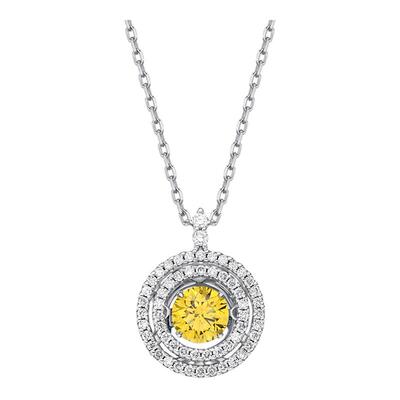 Flourishan钻石项链S925银14k金