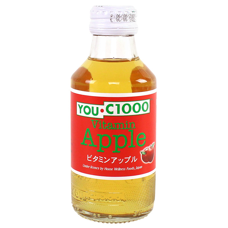 印尼进口优吸YOU C1000苹果汁果汁碳酸饮料140ml*3瓶维生素C瓶装