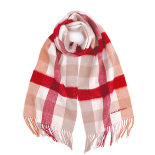 MARJAKURKI玛丽亚古琦双面羊毛羊绒围巾女生冬季红色围巾新年礼物