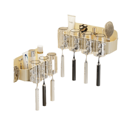 卫生间牙刷置物架免打孔壁挂式漱口杯牙膏电动刷牙杯挂架收纳架Y