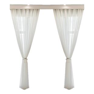 免打孔白色竖百叶纱条纹梦幻帘魔术贴皱褶挂钩窗纱帘客厅阳台飘窗