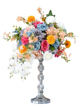 酒店创意流晶仿真花桌花婚庆餐厅宴会桌面摆件花艺餐桌摆花装饰