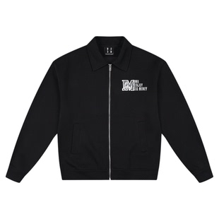 MEDM蕾丝翻领空气层教练飞行夹克外套秋季新品潮牌休闲翻领上衣男