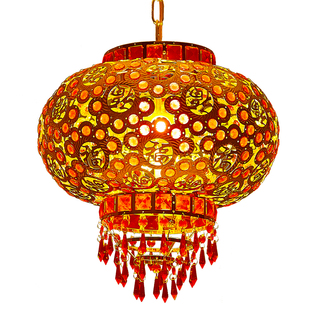 春节灯笼乔迁结婚新居别墅大门口阳台过年福字旋转走马红灯笼新款