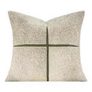 柏洛斯Golden Section马毛十字工艺抱枕客厅沙发酒店样板间高级感