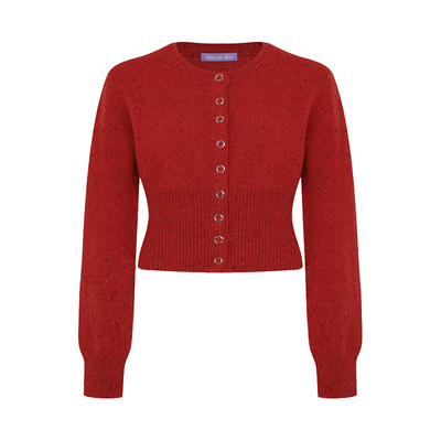 Letter from moon复古学院风羊毛开衫秋季新款百搭简约毛衣女