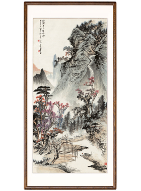 新中式玄关装饰画走廊山水挂画